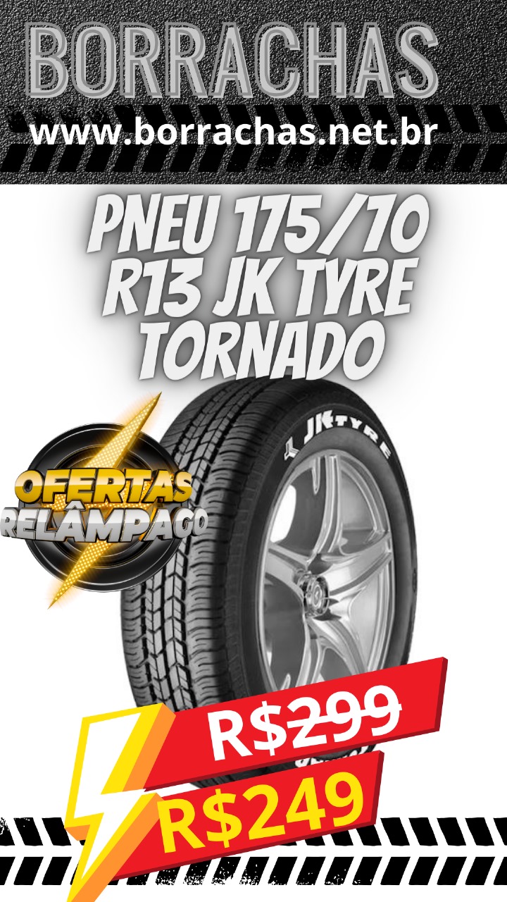 Pneu 175 70 R13. JK TYRE TORNADO PROMO O Na compra de 4 pneus